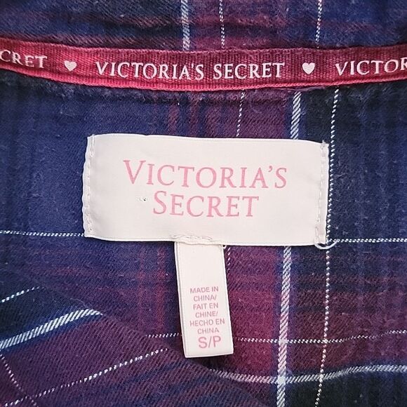 Victoria's Secret flannel button down sleepwear Size SP - Picture 8 of 12